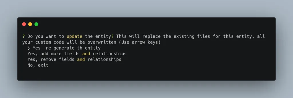 Entity Update
